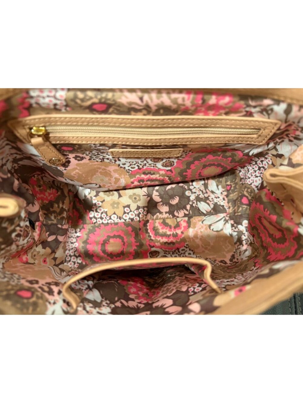 Vera Bradley Mini Stella Quilted Satchel Tan Brown Handbag - Picture 6 of 13